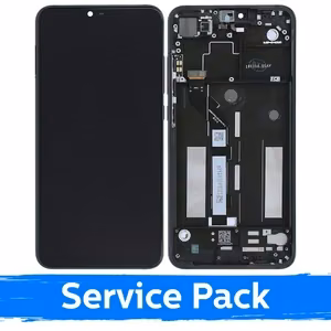 LCD displejs saderīgs ar Xiaomi Mi 8 Lite ar rāmi / pelēks / (Service Pack)