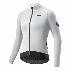 Rockbros YDWT006 TVI siltināts sieviešu velo krekls rudenim un ziemai, M izmērs, balts un pelēks