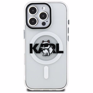 Karl Lagerfeld IML Choupette Sketch Logo MagSafe Maciņš iPhone 16 Pro Max - caurspīdīgs