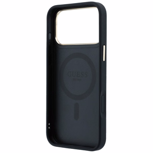 Guess Ring Stand 360 4G Classic Logo MagSafe maciņš, paredzēts iPhone 17 Pro / 18 Pro, melns