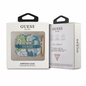 Guess GUA3HHFLN чехол для AirPods 3 зелёный/зелёный Flower Strap Collection