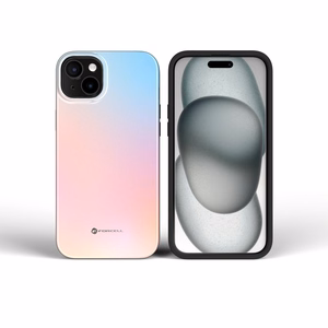 Чехол для iPhone 15 PRO Forcell F-Protect Mirage совместим с MagSafe Military Drop-Test розово-голубой