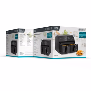 TEESA AIR FRYER DUAL POT XXL karstā gaisa friteris, 8 l, 2700 W