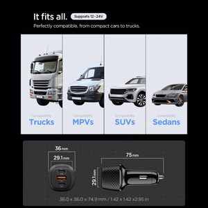 Spigen Essential EV1133 3 portu auto lādētājs - melns