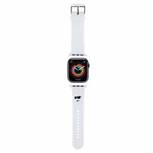 Karl Lagerfeld 3D резиновый ремешок Choupette Head Apple Watch 42/44/45/49mm - белый