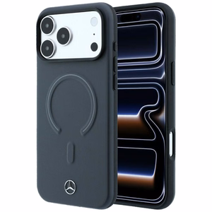 Mercedes 3D MagSafe ādas maciņš, paredzēts iPhone 18 Pro Max / 17 Pro Max, antracīta krāsā