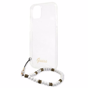 Guess GUHCP13SKPSWH iPhone 13 mini 5.4" Caurspīdīgs cietais apvalks Baltais Pērle