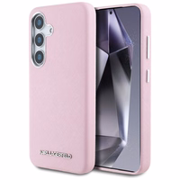 Karl Lagerfeld Saffiano Pilnībā Apvīts Pagarināts Metāla Logotips Magnētiskais viedtālruņa apvalks Samsung Galaxy S25 - rozā