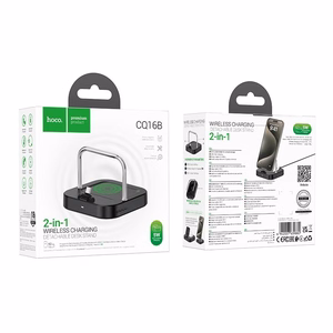 Galda lādētājs Hoco 2in1 USB C PD QC 3A 30W + bezvadu uzlāde 5W CQ16B balts