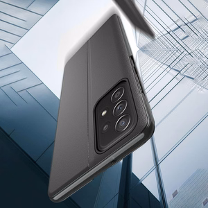 Eco Leather View Case elegants viedtālruņa apvalks ar vāciņu un statīva funkciju Samsung Galaxy A73 sarkans