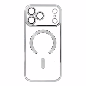 Case for iPhone 17 Pro Max / 18 Pro Max (low camera edge) Electro Mag Cover compatible with MagSafe silver