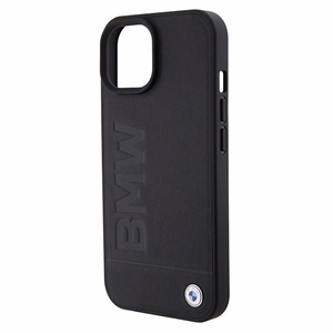 BMW BMHMP15SSLLBK iPhone 15 6.1" melns/melns Magsafe cietais apvalks Signature Logo Imprint