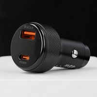 Blavec Auto lādētājs BS-04B-C Volt - USB + Type C - QC 3.0 18W PD 30W ar Type C to Type C cable (CCBS04BCV-UCB) melns