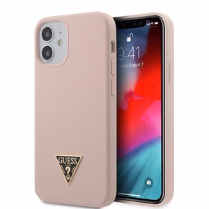 Guess GUHCP12SLSTMLP iPhone 12 mini 5.4" gaiši rozā/gaiši rozā cietais apvalks Silikona trīsstūra logotips