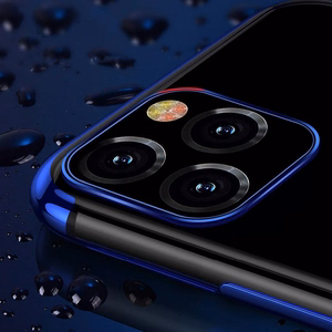 Caurspīdīgs krāsains apvalks Gel TPU ar elektroplāksnes rāmi Xiaomi Mi 11 sarkans