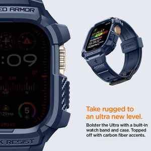 Spigen Rugged Armor Pro apvalks Apple Watch Ultra 1 / 2 (49mm) - jūras zila