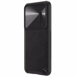 Nillkin CamShield Leather S viedtālruņa apvalks Samsung Galaxy S23+ ar kameras vāciņu melns