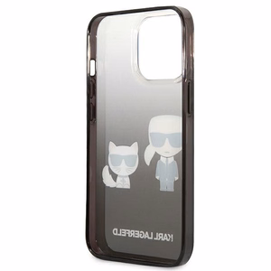 Чехол Karl Lagerfeld Gradient Ikonik Karl&Choupette для iPhone 13 Pro / iPhone 13 - чёрный