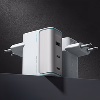 Cuktech AD1003EU 100W GaN 2x USB-C + USB-A sienas lādētājs ar kabeli - balts