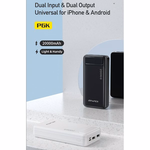 Ārējā baterija Power Bank Awei P6K 5V/2.1A 20000mAh melna