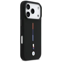 BMW M Silicon Tricolor Line MagSafe macins iPhone 17 Pro - melns