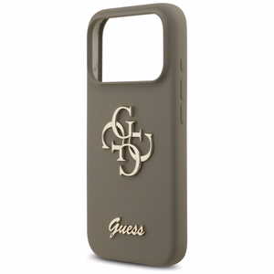 Guess чехол для iPhone 17 Pro GUHCP17LSC4GSMW (Silicone W/ Big 4G Script) коричневый
