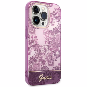 Guess Porcelain Collection viedtālruņa apvalks iPhone 14 Pro Max - fuksīna