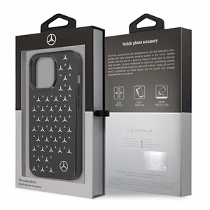Mercedes Silver Stars Pattern чехол для iPhone 13 Pro / iPhone 13 - чёрный