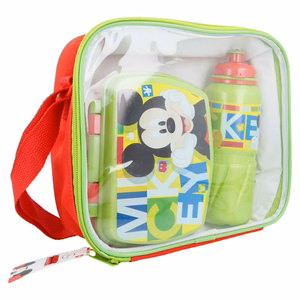 Mickey Mouse brokastu un pusdienu kārbas komplekts ar 530 ml pudeli un somu