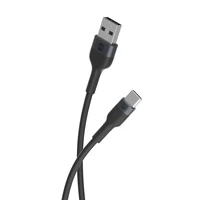 Forever elastīgs kabelis USB - USB-C 1,0 m 3A melns