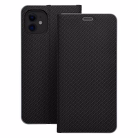 Viedtālruņa apvalks (m) - LUNA Book Carbon IPHONE XR melns (m)