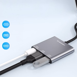 Hub Wozinsky WHCH-01 USB-C PD 100W HDMI 4K@30Hz USB-A 10Gbps - pelēks