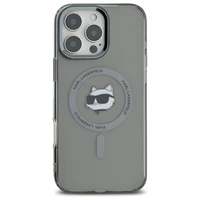 Karl Lagerfeld IML Metal Choupette Head Magnētiskais viedtālruņa apvalks iPhone 16 Pro Max - melns