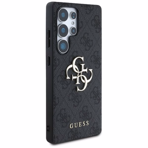 Guess Big 4G Logo Classic Logo viedtālruņa apvalks Samsung Galaxy S25 Ultra melns