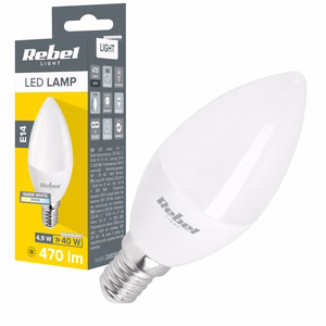 Rebel sveces formas E14 LED spuldze, 5 W, 3000 K, 230 V