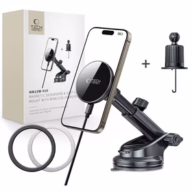 Tech-Protect mm15W-V10 magnētiskais MagSafe auto turētājs panelim/stiklam/ventilācijai melns