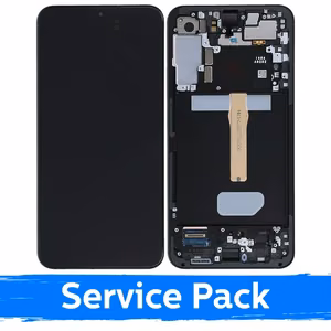 LCD displejs saderīgs ar Samsung S906 S22 Plus ar rāmi / Graphite / (Service Pack)