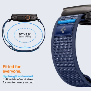Spigen Athlex Air 2 siksniņa Apple Watch 8 / 9 / 10 / 11 / SE / Ultra (44 / 45 / 46 / 49 mm) tumši zila