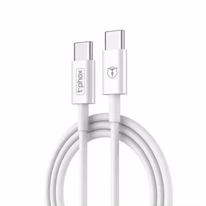 T-PHOX KABELIS GLARY LITE SĒRIJAS 3W 1M USB-C/USB-C BALTS