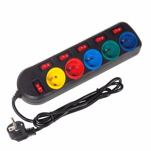 Maclean MCE204M power extension 1.5 m 5 AC outlet(s) Indoor Black, Multicolour