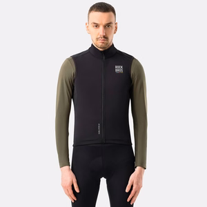 Rockbros TLMJ002 ROAD TO SKY siltināta vēja necaurlaidīga riteņbraukšanas veste, S izmērs – melna
