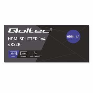 Qoltec 51798 aktīvais HDMI sadalītājs 4 x HDMI 4K x 2K | 3,4 Gb/s