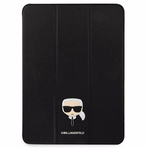 Karl Lagerfeld vāciņš iPad 12,9" Pro 2021 KLFC12OKHK grāmatas tipa melns Saffiano Karl Head