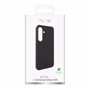 Puro Icon silikona viedtālruņa apvalks Samsung Galaxy S25 - melns