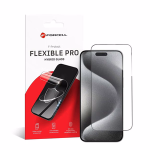 Гибридное стекло для iPhone 15 Pro Max Forcell Flexible 5D чёрный