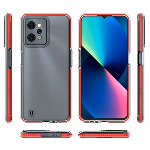 Чехол Spring для Realme C31 силиконовый с рамкой светло-розовый