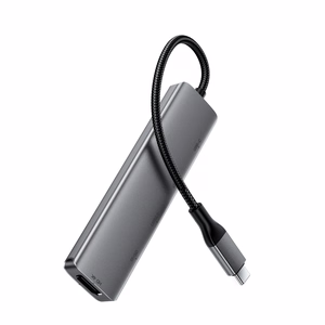 Acefast J18 USB sadalītājs USB-C 6-in-1 HDMI 4K 60Hz PD90W dokstacija - pelēks