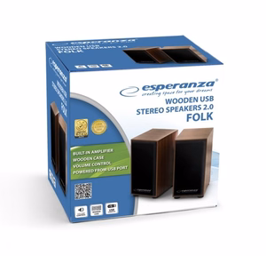 Esperanza FOLK 2.0 skaļruņu komplekts, 2.0 kanāli, 6 W, koka