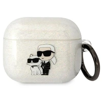 Karl Lagerfeld KLA3HNKCTGT Airpods 3 apvalks caurspīdīgs Gliter Karl&Choupette