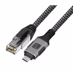 Techly ICOC U3C-RJ45-010 tīkla kabelis Sudrabs, Melns 1 m Cat6 F/UTP (FTP)